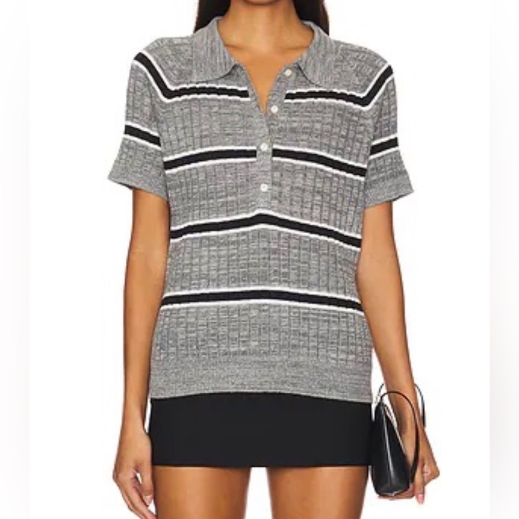 The Great The Classic Polo Sweater Size 2 In Gray